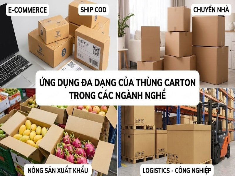 Ứng dụng đa dạng của thùng carton trong các ngành nghề